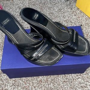 Black Stuart weitzman wedge heels